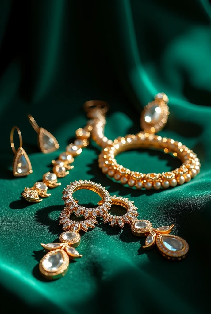 Gold, silver and precious stones without cartoon characters