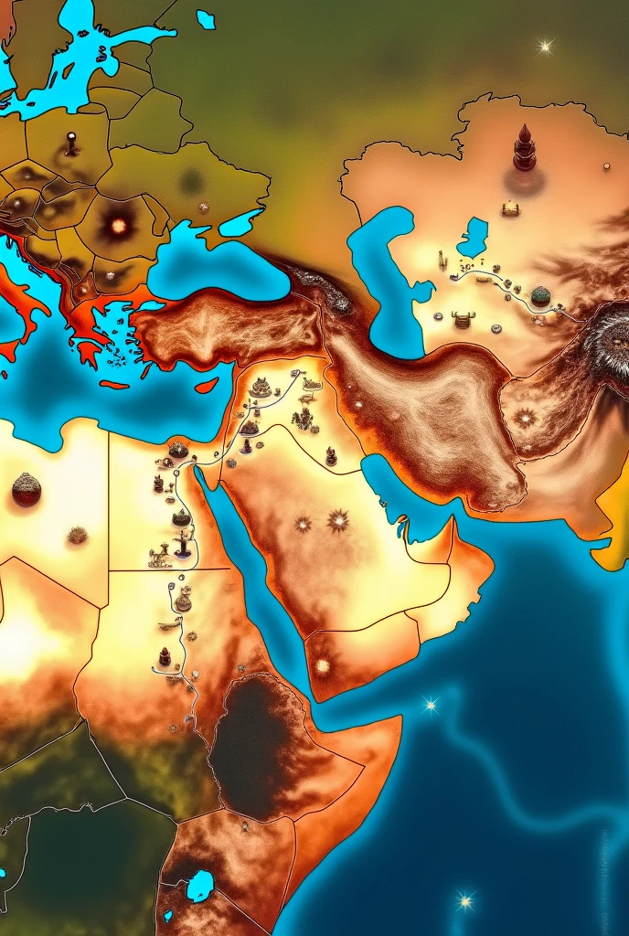world map of arab trade routes