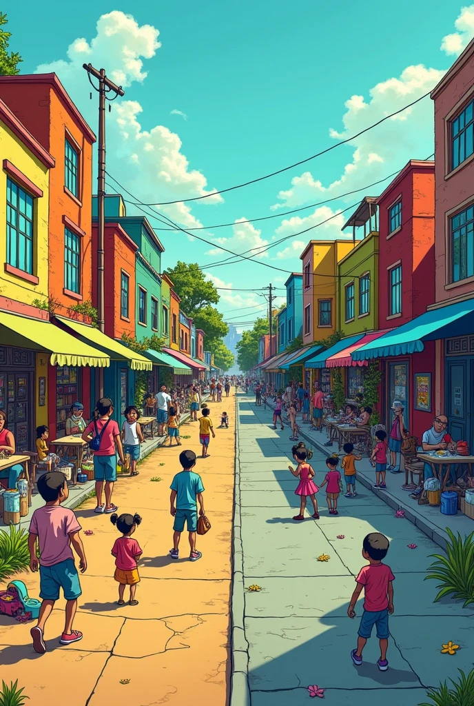 Make a cartoon about urban socio-spatial segregation