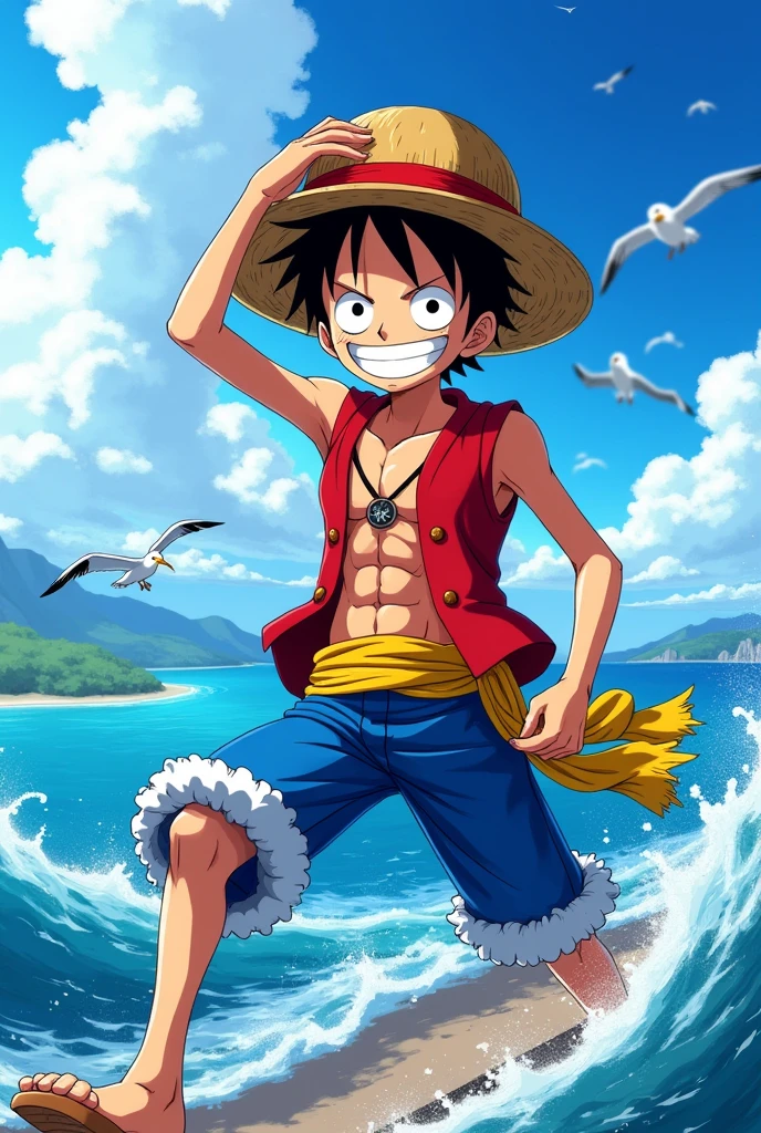Luffy from One Piece in the anime