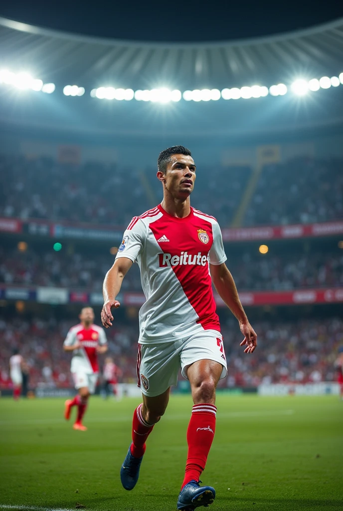 Cristiano Ronaldo wearing the River Plate jersey from Argentina