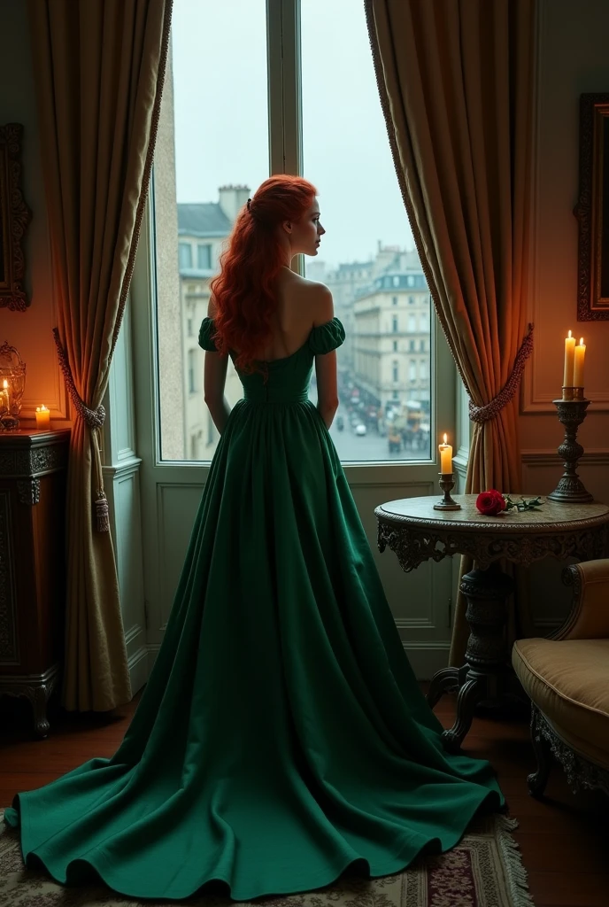 19th century red-haired French woman ends her relationship with her lover and falls into depression