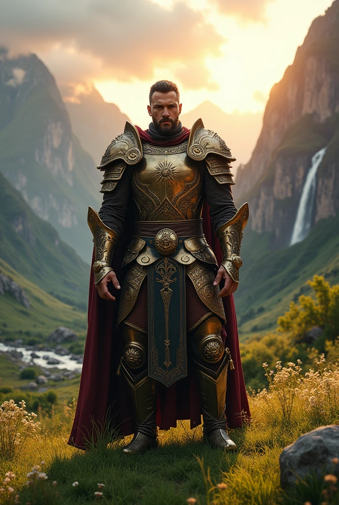 Armored warrior in the valley
