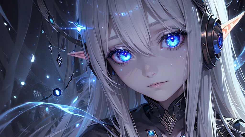 Digital Illustration of Eleven Enigmatic Eyes, (((eyes close up))),(ELF),
(Mysterious:1.7),(Otherworldly:1.4),(Surreal:1.2),
(Midnight:1.6),(Fantasy:1.1),(Glowing:1.5),
(Unblinking:1.1),(Enchanting:1.3),(Mesmerizing:1.2),
(Ethereal:1.1),(Deep-set:1.0),(Vibrant:1.1),headphone
(Glimmering:1.2),(Realistic:1.0),(Detailed:1.1, , expressive eyes, shining brightly eyes
