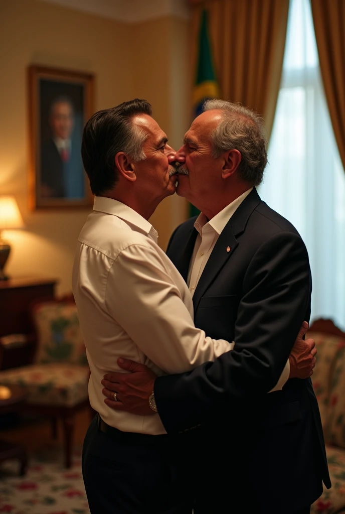 President Lula and former President Bolsonaro being boyfriends about to have sex