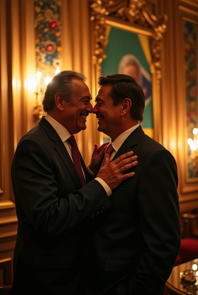 President Lula and former President Bolsonaro being boyfriends about to have sex