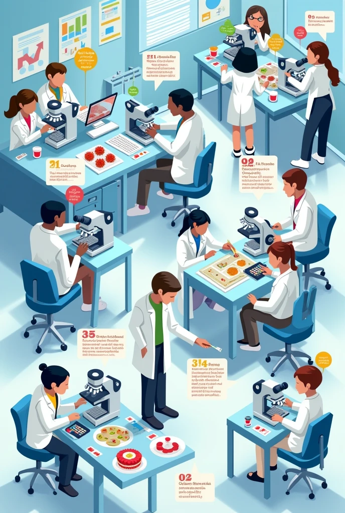 Make me an infographic on citing a real-life application of microscope for the betterment of today’s generation 