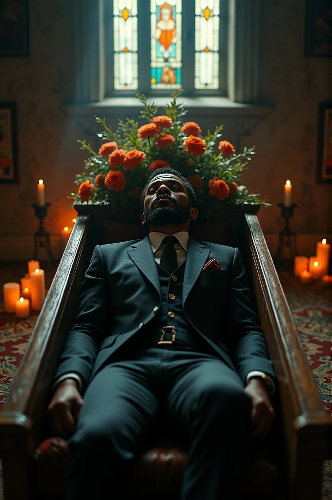 The black man was put in a coffin but he turned out to be alive