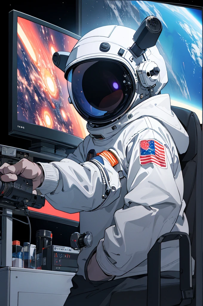 A television broadcasting outer space, high resolution, 