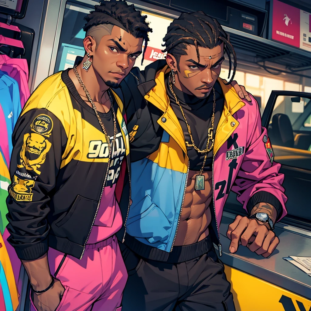 GTA V Style, Black Man, gangstar rap, teenage man, wearing discreet earrings