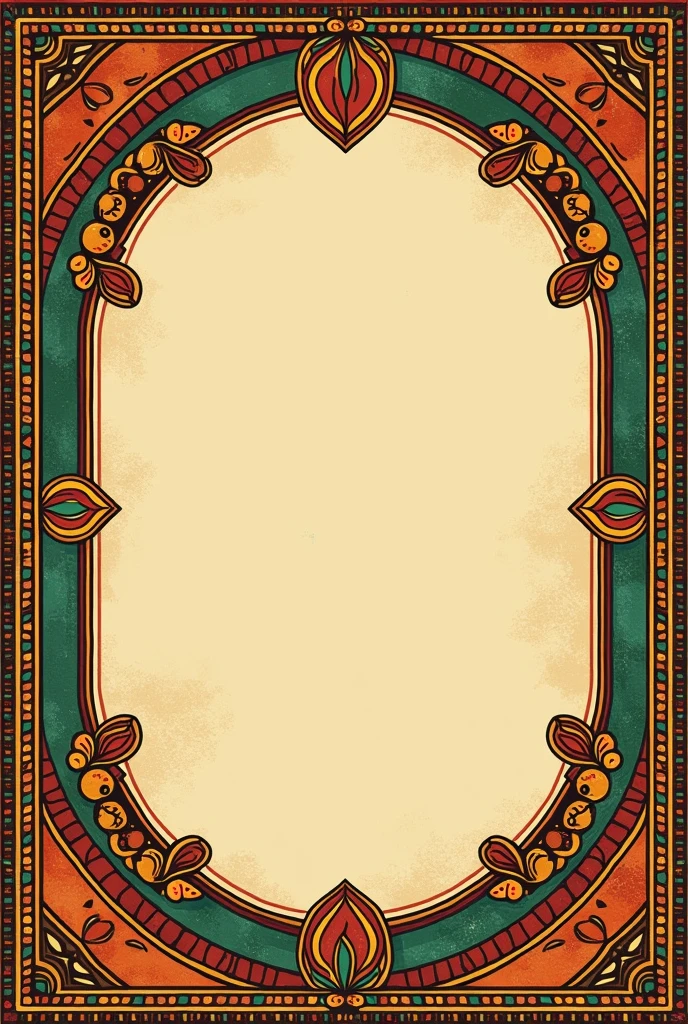 (Vintage style) Liquor label, African colours, with space for letters, without people, me
