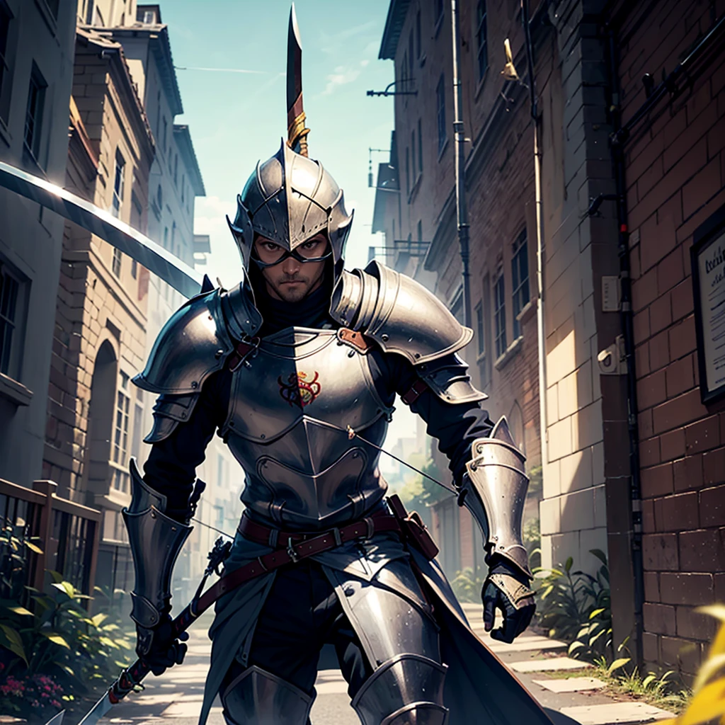 Create a Knight with a sword staking upwards and an archer