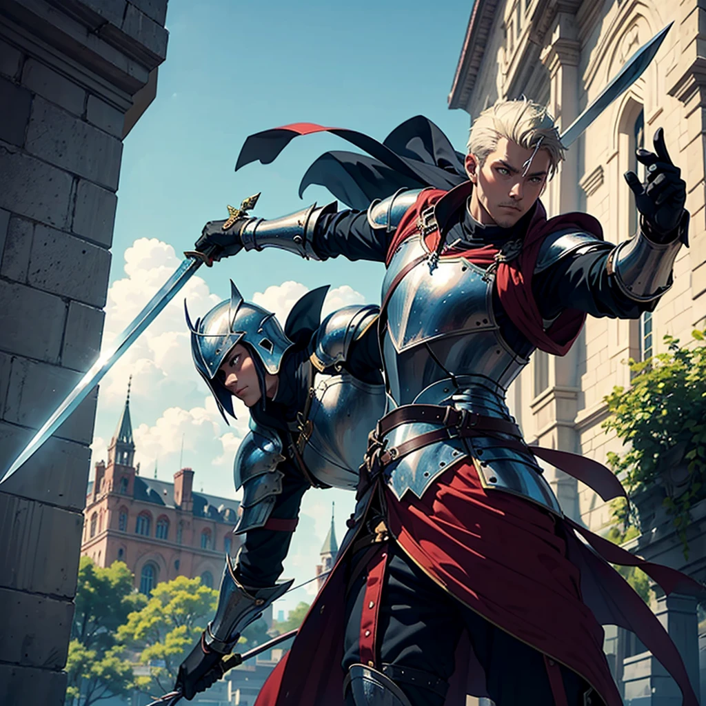 Create a Knight with a sword staking upwards and an archer