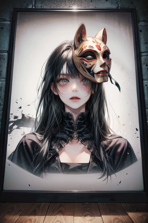image of a horror mask stuck to a wall