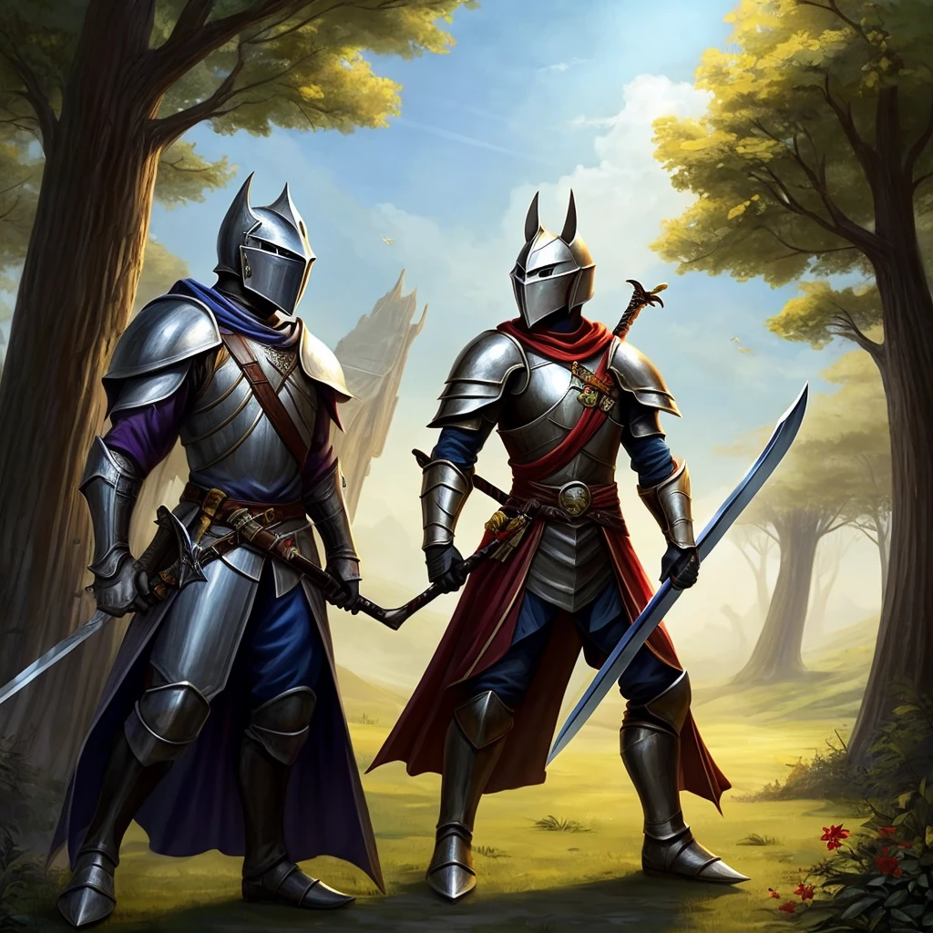 Create a Knight with a sword staking upwards and an archer