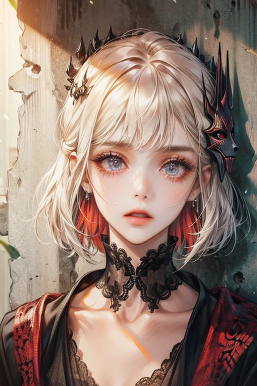 image of a horror mask stuck to a wall, just the mascara