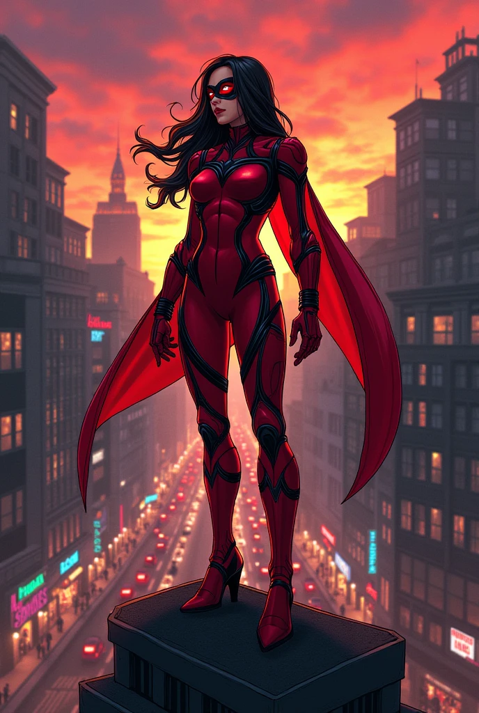A human superhero titled "Scarlet Beetle"