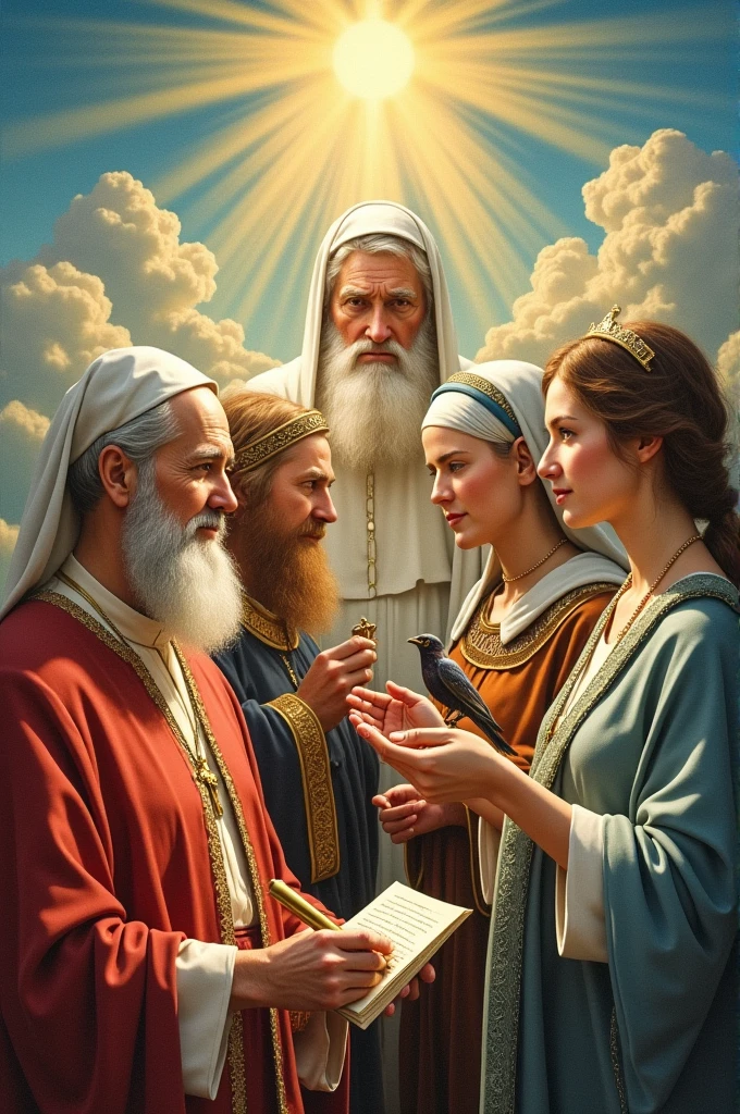 Collage of Saint John Paul II, San Francisco de Asis, Saint Augustine of Hippo, Saint Thomas Aquinas, Saint Catherine of Siena and Saint Elizabeth Anne of Siena