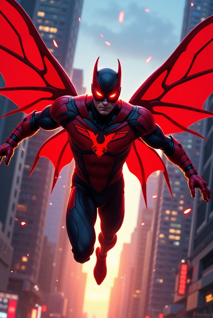 A super hero man titled "Scarlet Beetle"