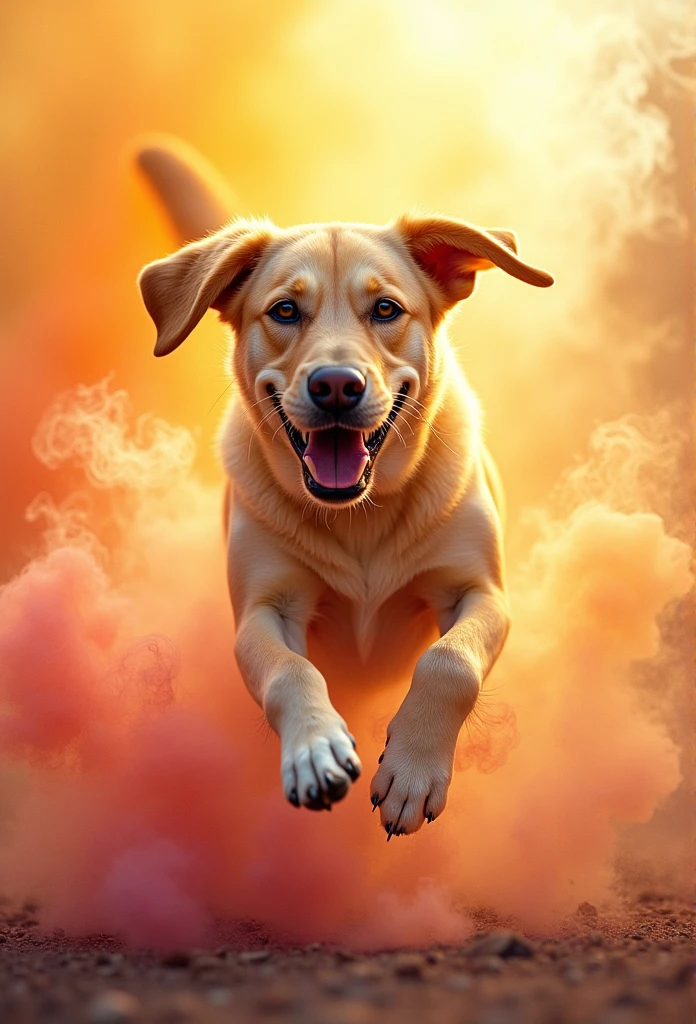 labrador, watercolor, colorfull, smoke, high definition,