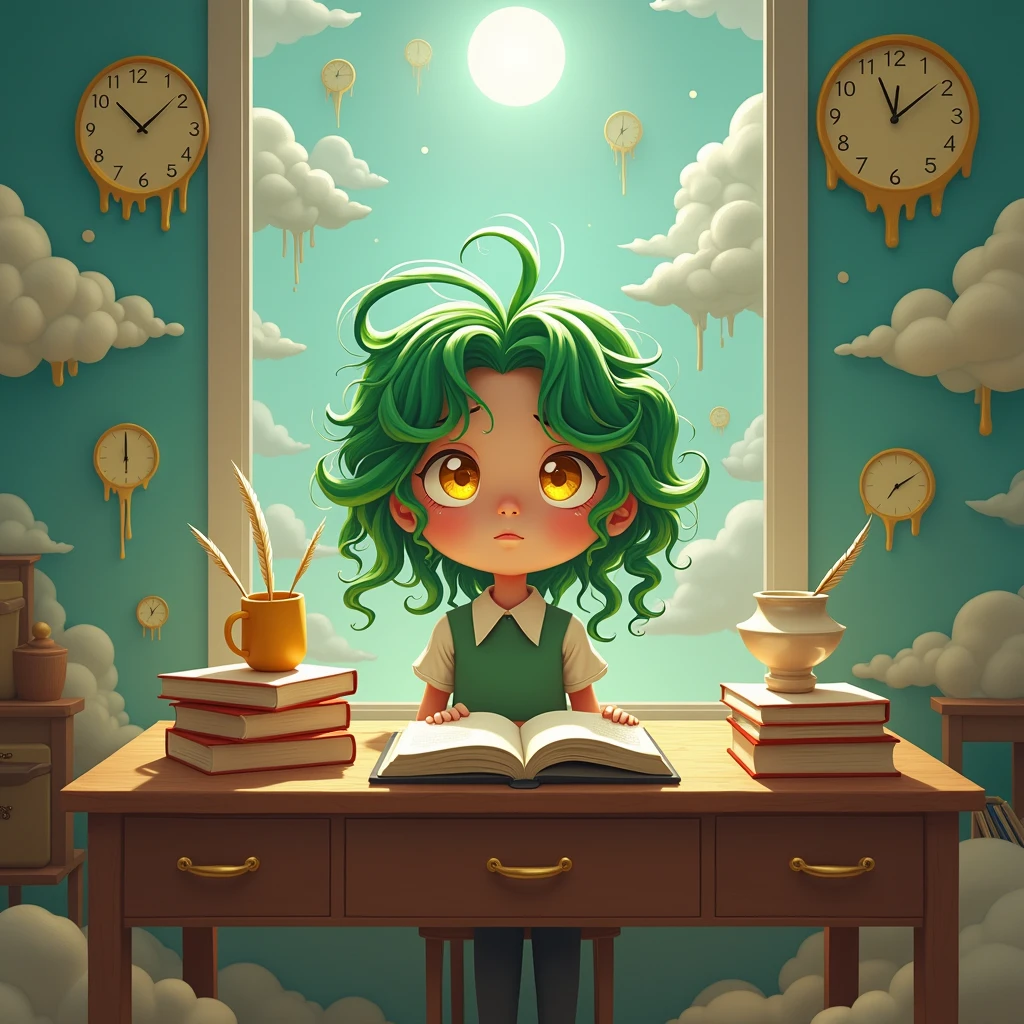 Best student in the class, English, Surreal human

