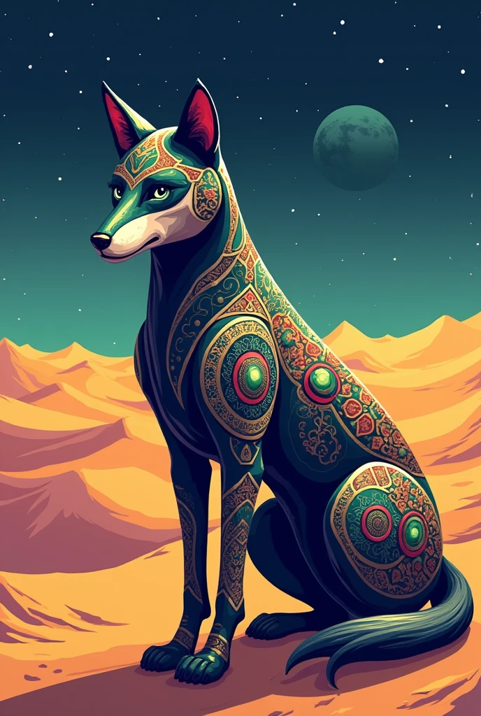 Persian version of the wolf robot in pixel quality 