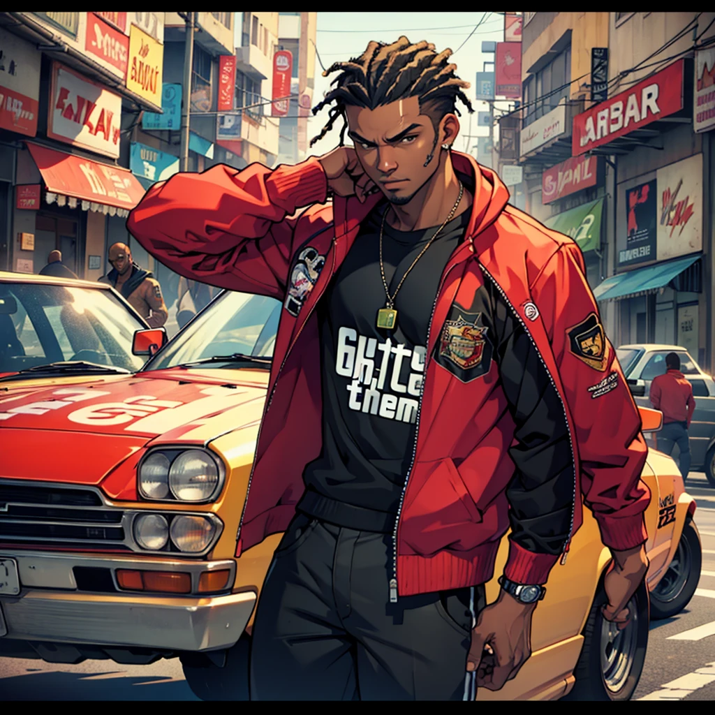 GTA V Style, Black Man, gangstar rap, teenage man, nude hair, skinny teenager