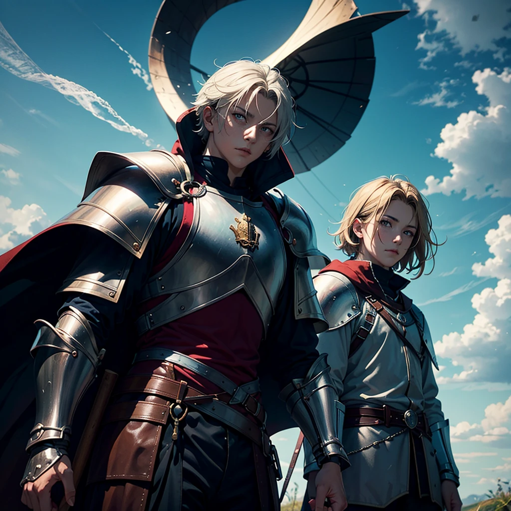 Creates an image of a knight and a wizard