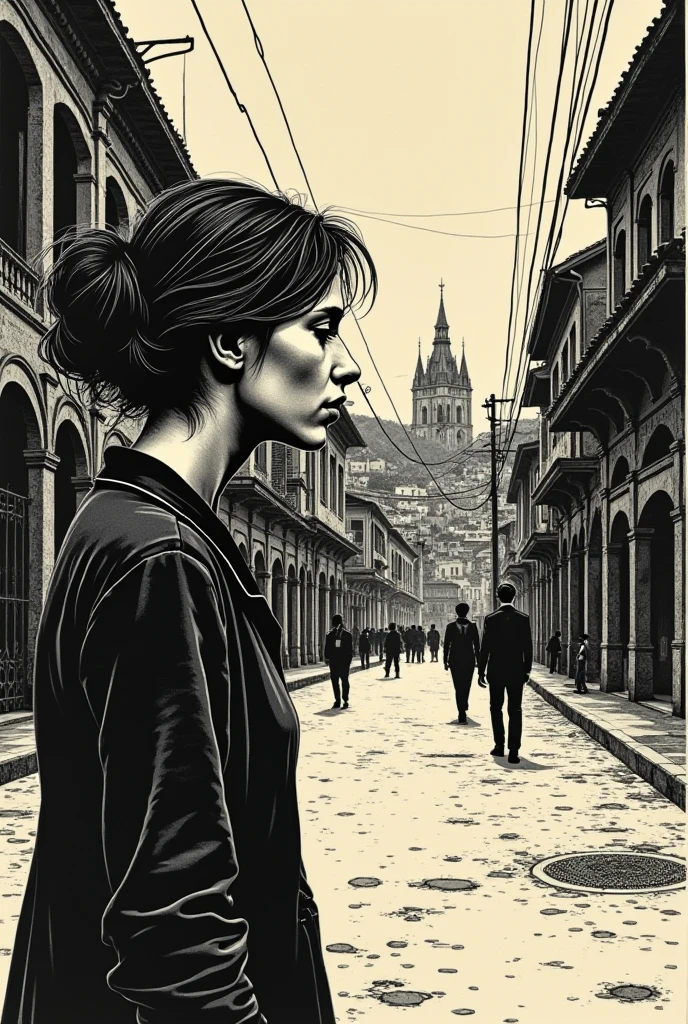 Create a woodcut of Clarisse Lispector's work “The Hour of the Star”
