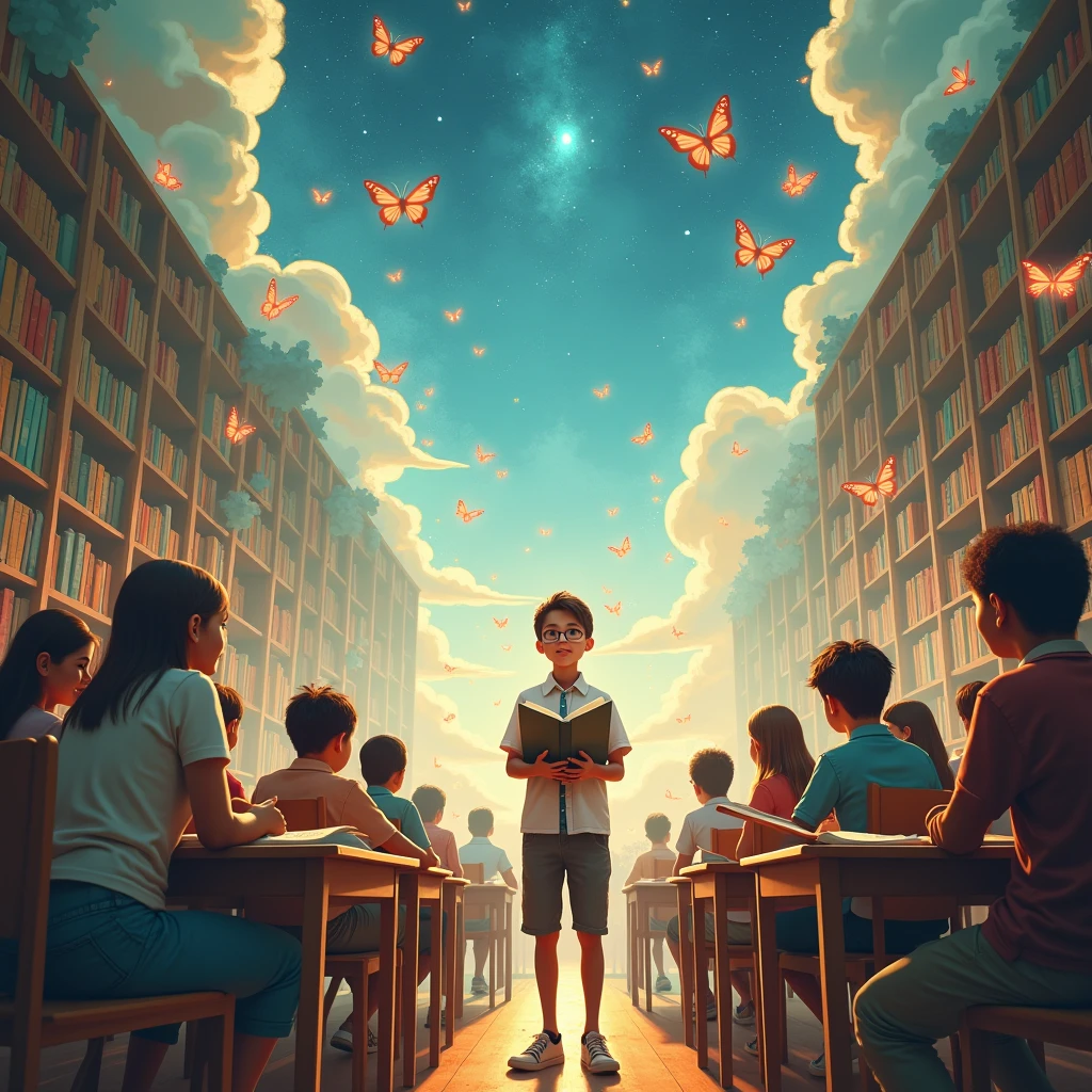 Best student in the class, English,
surreal

