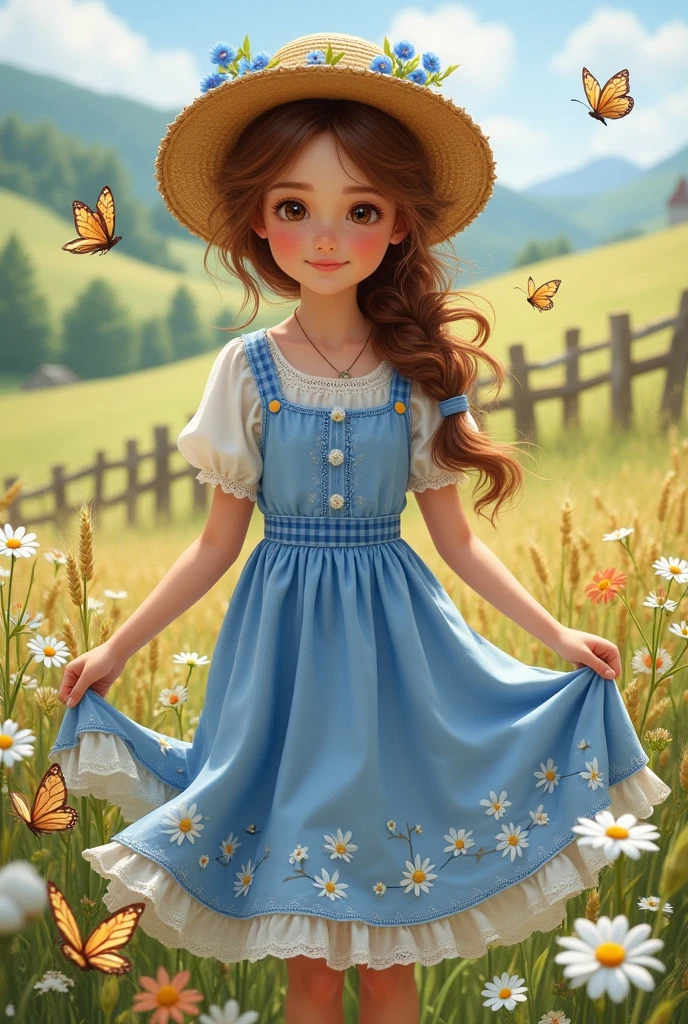 Create a blue and white Farm dress pattern