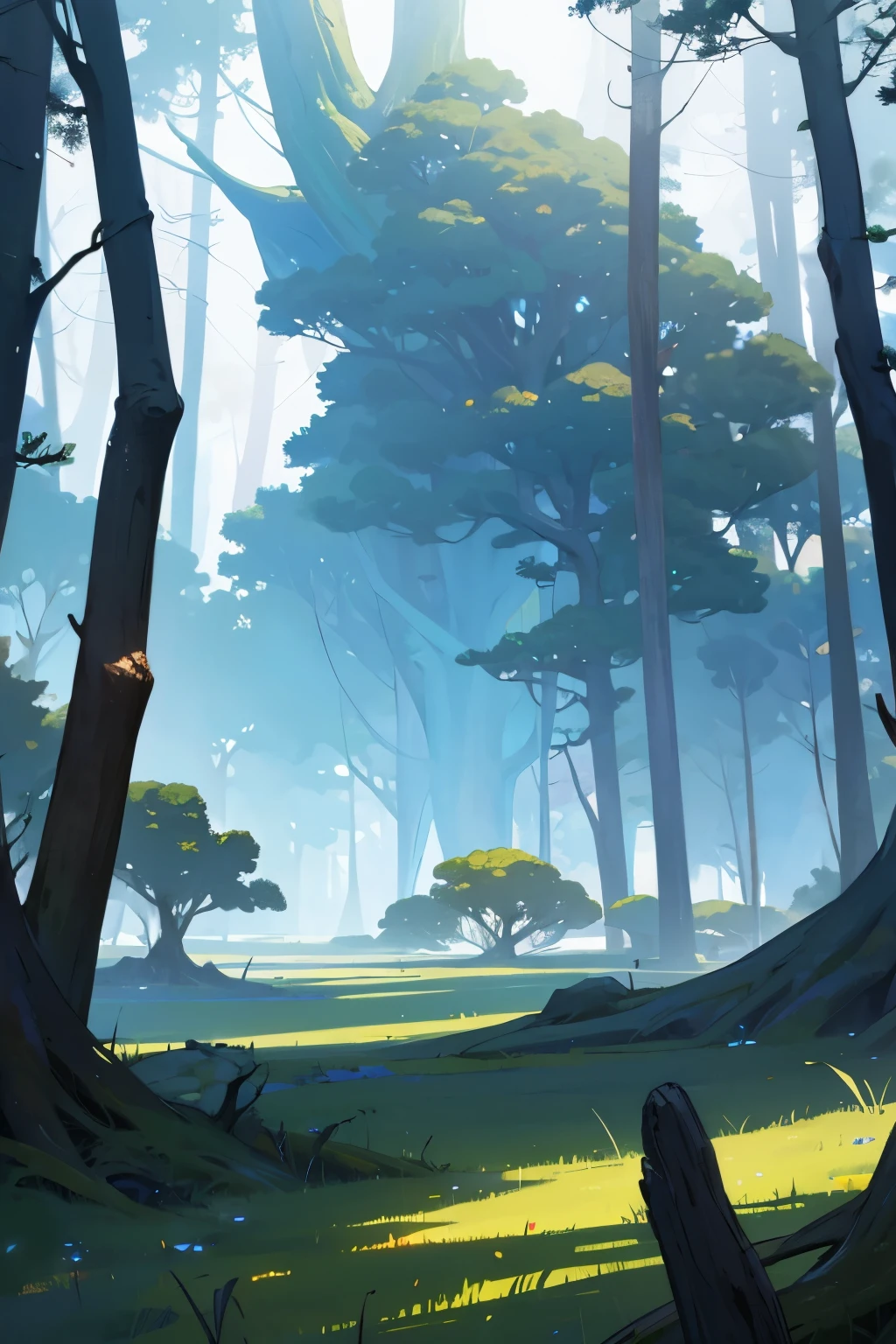 Giant Tree々Mystical forest with magical creatures hiding among the branches, 8k, high quality