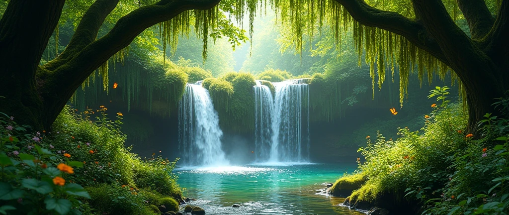 Take a picture of a beautiful, hidden waterfall