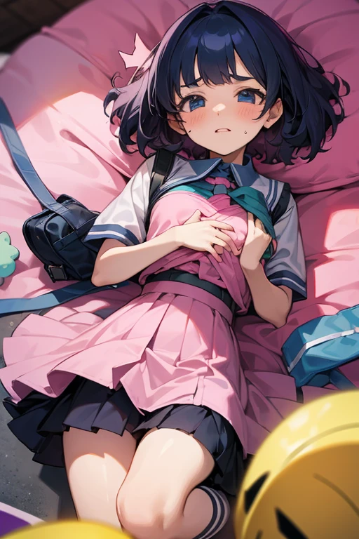 A middle school girl fell down clutching her chest