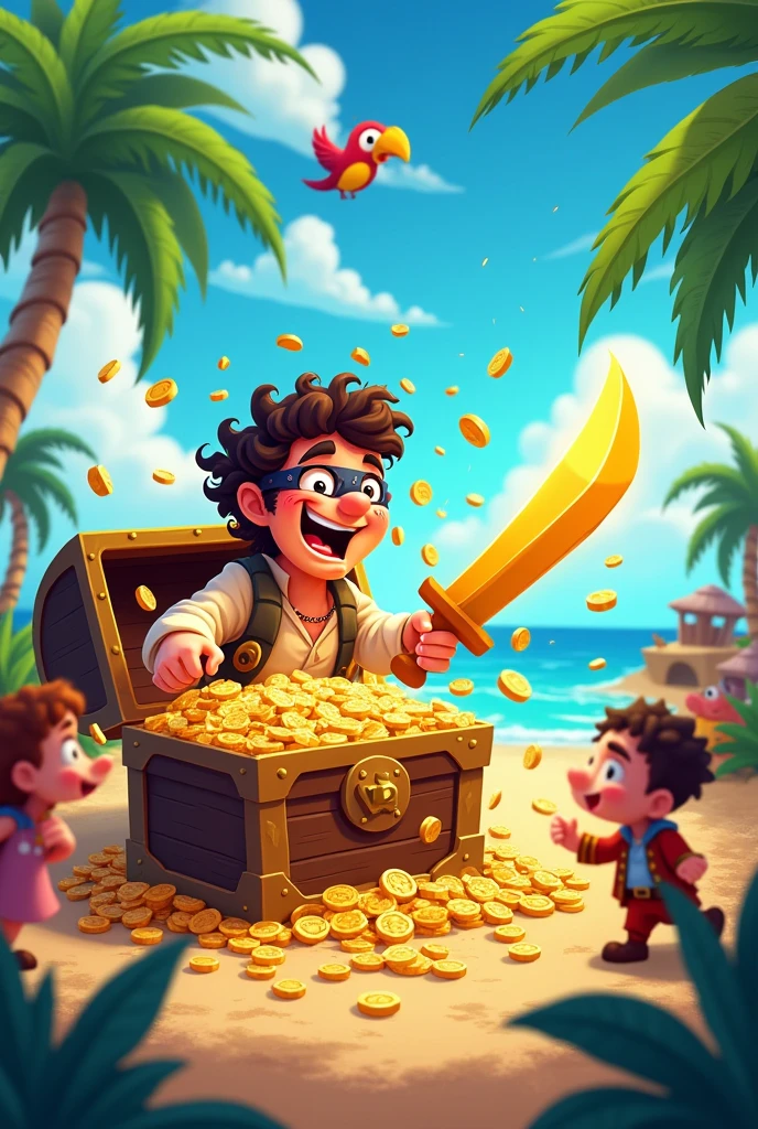 Destroy treasure in cartoon 