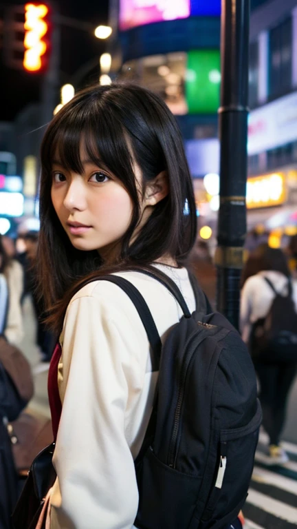 Japanese high school girl、Shibuya Scramble Crossing