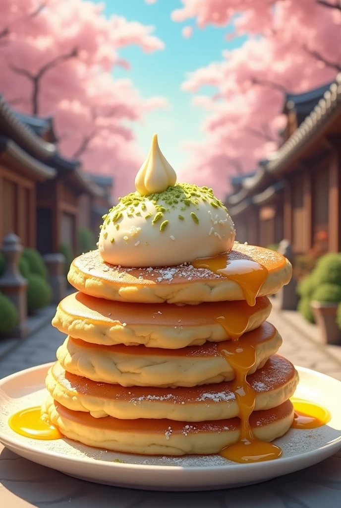 Japan soufle pancake of ice cream nomad style
