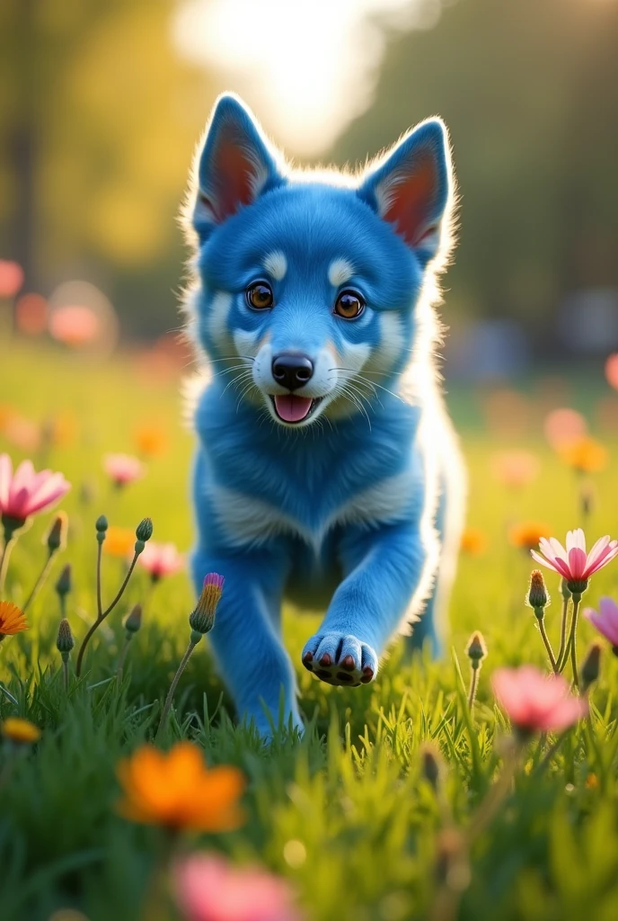 a realistic blue dog