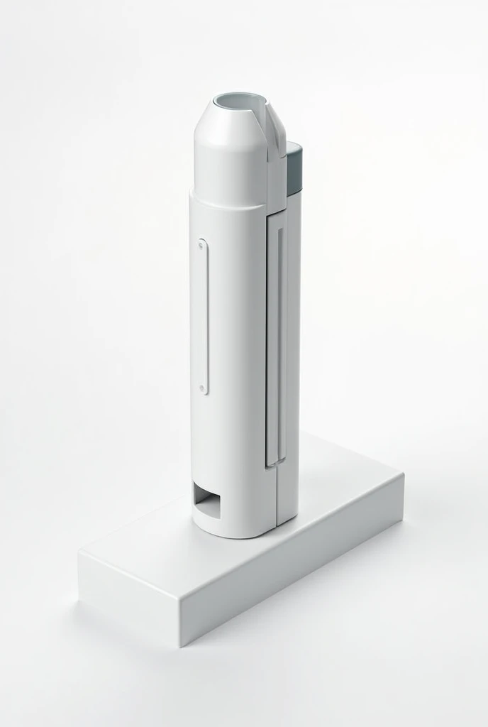 isometric view of Guide-Rail Stamp Highlighter
Design: A highlighter that includes a built-in, retractable guide rail on either side of the stamping surface. The guide rails ensure the stamp only highlights along a straight path, preventing any wobbling or uneven lines.