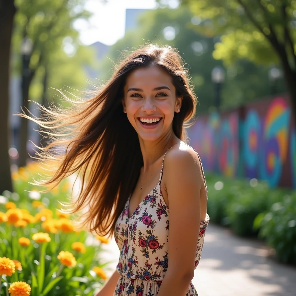 Description: You can spawn the same girl but with different clothes and in a different place? Image ((photorealistic))Always maintaining the physical characteristics of the original photo, The photo must be of high quality, Activity: Posing, image quality: impressive details, Emotional state: happy, energy: high, Structure: Free