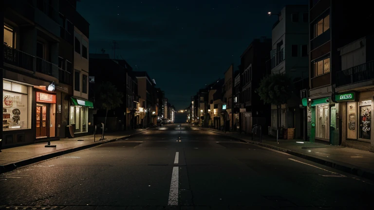 image of an empty street, the night
