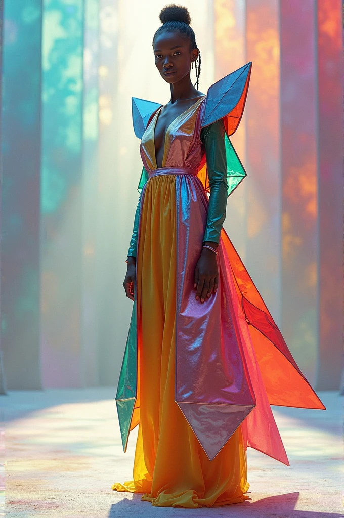 Person dressed in triangular clothing