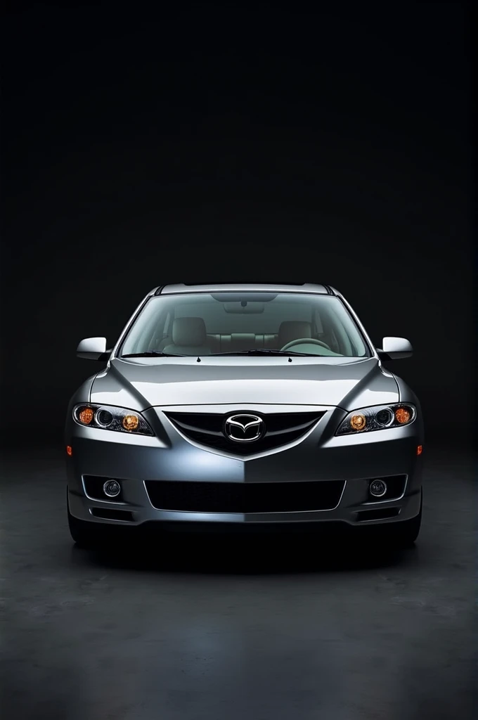 Wallpaper of mazda 6 2004 pearl gray color on dark background for phone
