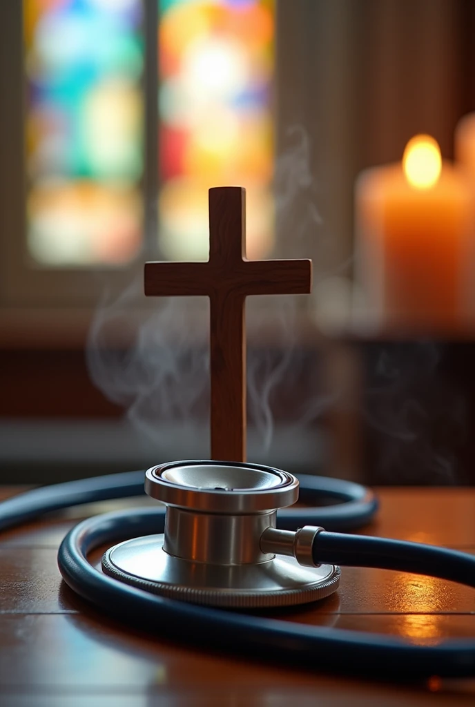 Stethoscope on the cross
