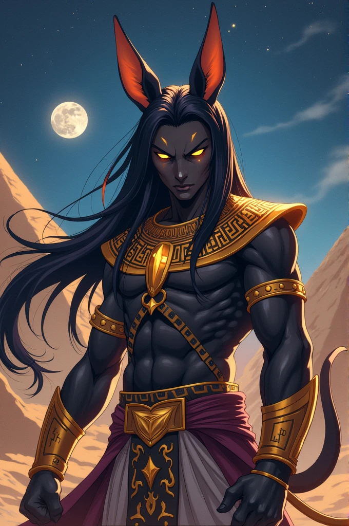 Create Anubis as if he were an anime person