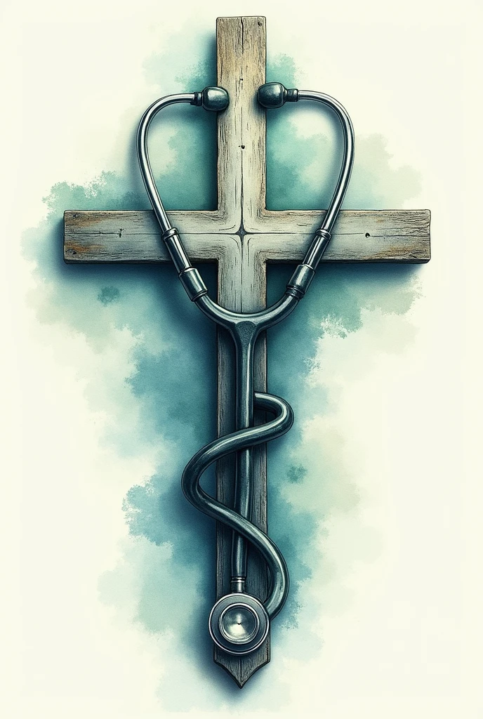 Stethoscope on cross tattoo
