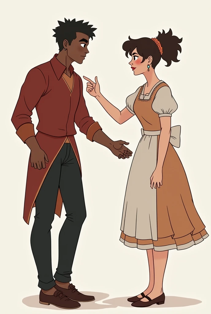 Make a white animation From a white woman. Slapping a black servant