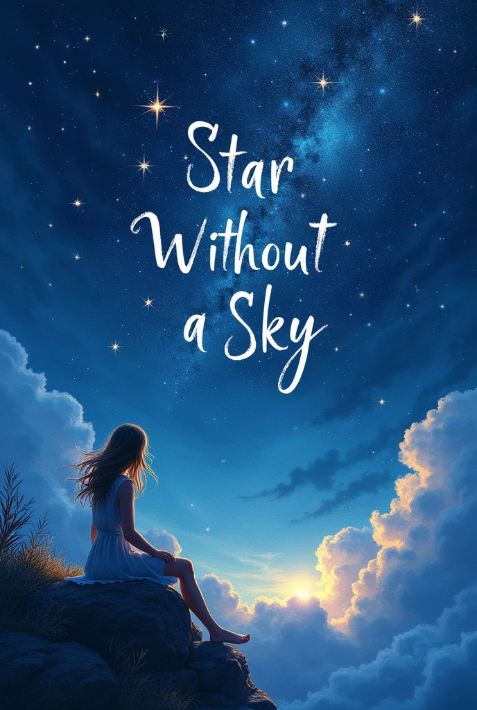 Can you make amazing poet book cover design for star without a sky? 