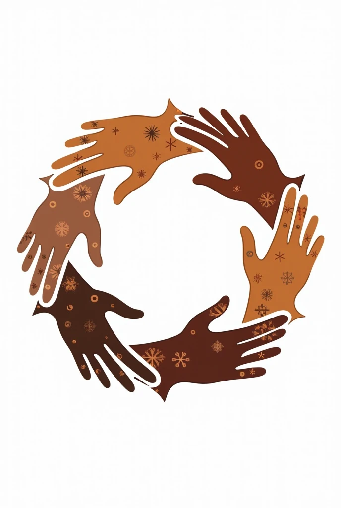 Logo for Christmas solidarity that can be used on t-shirts and banners with a completely white background and space for writing with various themes with hands in the shape of a community around it