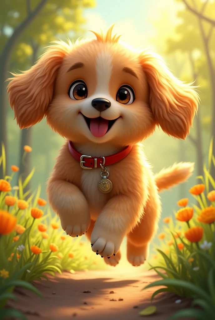 Once upon a time there was a puppy named Max, A playful little dog with big ears and a tail that is always moving. Max lived with Leo, A 7 year old boy who loved exploring the world. Since they met, They became inseparable. Every day was a new adventure for them., already in the park, in the nearby forest, or even in your home garden.